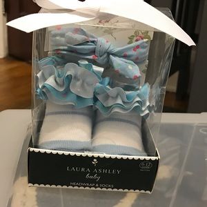 laura ashley baby socks and headband